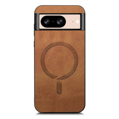 For Google Pixel 9 / 9 Pro Retro Magsafe Magnetic PU Back Cover Phone Case(Brown) - Google Cases by PMC Jewellery | Online Shopping South Africa | PMC Jewellery | Buy Now Pay Later Mobicred