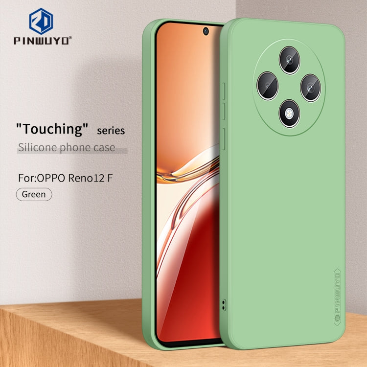 For OPPO Reno12 F PINWUYO Sense Series Liquid Silicone TPU Phone Case(Green) - Reno12 F Cases by PINWUYO | Online Shopping South Africa | PMC Jewellery | Buy Now Pay Later Mobicred