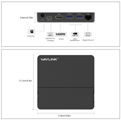 WAVLINK UHP3D01G Gigabit Ethernet USB 3.0 Multi-Function HUB 4K HD Docking Station(UK Plug) - USB 3.0 HUB by WAVLINK | Online Shopping South Africa | PMC Jewellery | Buy Now Pay Later Mobicred