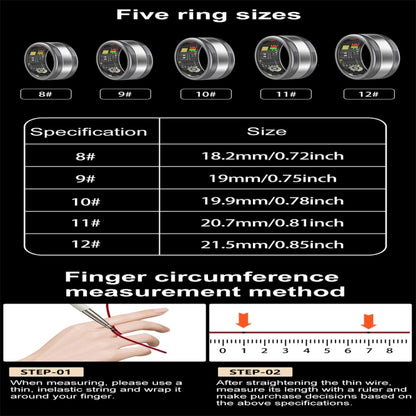 R18 SIZE 11 Smart Ring, Support Heart Rate / Blood Oxygen / Sleep / Multiple Sports Modes(Gold) - Smart Rings / Smart Telephones by PMC Jewellery | Online Shopping South Africa | PMC Jewellery | Buy Now Pay Later Mobicred