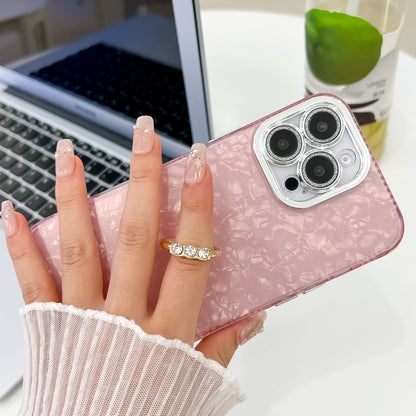 For iPhone 16 Pro Plating Glitter Texture Ring Holder TPU Phone Case with Lens Film(Pink Water Ripples) - iPhone 16 Pro Cases by PMC Jewellery | Online Shopping South Africa | PMC Jewellery | Buy Now Pay Later Mobicred