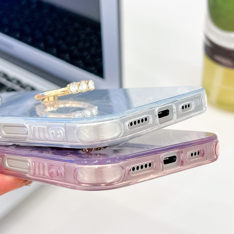 For iPhone 16 Pro Max Plating Glitter Texture Ring Holder TPU Phone Case with Lens Film(White Water Ripples) - iPhone 16 Pro Max Cases by PMC Jewellery | Online Shopping South Africa | PMC Jewellery | Buy Now Pay Later Mobicred