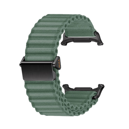 For Samsung Galaxy Watch Ultra 47mm Ocean Style Magnetic Buckle Braided Watch Band(Army Green) - Watch Bands by PMC Jewellery | Online Shopping South Africa | PMC Jewellery | Buy Now Pay Later Mobicred