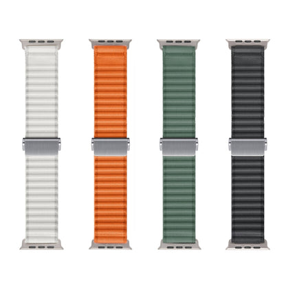 For Apple Watch Ultra 2 49mm Off Road Magnetic Buckle Braided Nylon Watch Band(Orange) - Watch Bands by PMC Jewellery | Online Shopping South Africa | PMC Jewellery | Buy Now Pay Later Mobicred