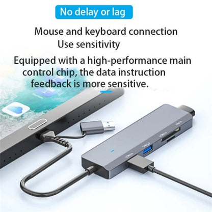 ADS-310D 2-in-1 Type-C + USB to 3 x USB 3.0 + SD / TF Card Slots Multi-Port Hub - USB 3.0 HUB by PMC Jewellery | Online Shopping South Africa | PMC Jewellery | Buy Now Pay Later Mobicred