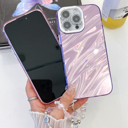 For iPhone 16 Pro Plating Glitter Texture Chain Wristband TPU Phone Case with Lens Film(White Shell Pattern) - iPhone 16 Pro Cases by PMC Jewellery | Online Shopping South Africa | PMC Jewellery | Buy Now Pay Later Mobicred