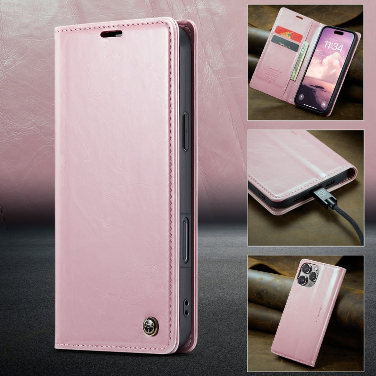 For iPhone 16 Pro Max CaseMe 003 Crazy Horse Texture Flip Leather Phone Case(Pink) - iPhone 16 Pro Max Cases by CaseMe | Online Shopping South Africa | PMC Jewellery | Buy Now Pay Later Mobicred