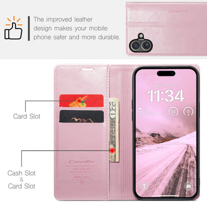 For iPhone 16 CaseMe 003 Crazy Horse Texture Flip Leather Phone Case(Pink) - iPhone 16 Cases by CaseMe | Online Shopping South Africa | PMC Jewellery | Buy Now Pay Later Mobicred