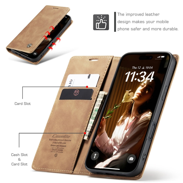 For iPhone 16 CaseMe 013 Multifunctional Horizontal Flip Leather Phone Case(Brown) - iPhone 16 Cases by CaseMe | Online Shopping South Africa | PMC Jewellery | Buy Now Pay Later Mobicred