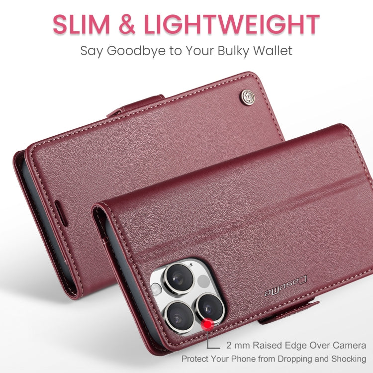 For iPhone 16 Pro Max CaseMe 023 Butterfly Buckle Litchi Texture RFID Anti-theft Leather Phone Case(Red) - iPhone 16 Pro Max Cases by CaseMe | Online Shopping South Africa | PMC Jewellery | Buy Now Pay Later Mobicred