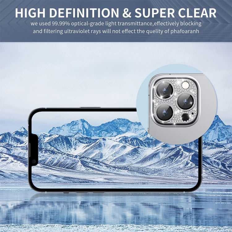 For iPhone 16 / 16 Plus ENKAY Hat-Prince Blink Diamond Camera Lens Aluminium Alloy Tempered Glass Film(Golden) - iPhone 16 Tempered Glass by ENKAY | Online Shopping South Africa | PMC Jewellery | Buy Now Pay Later Mobicred