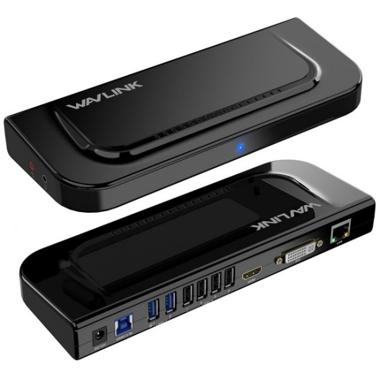 WAVLINK UG49DK4 Universal Laptop Docking Station Dual Monitor Supports DVI / HDMI / VGA(US Plug) - USB 3.0 HUB by WAVLINK | Online Shopping South Africa | PMC Jewellery | Buy Now Pay Later Mobicred