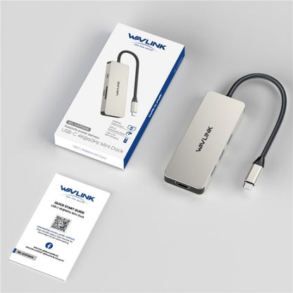 WAVLINK UHP3416 7-in-1 PD100W Charging SD / TF Card Reader 4K HD Type-C Docking Station(Blue) - USB HUB by WAVLINK | Online Shopping South Africa | PMC Jewellery | Buy Now Pay Later Mobicred