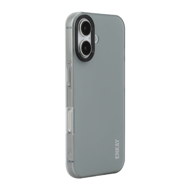 For iPhone 16 ENKAY Hat-Prince Translucent Matte TPU Soft Phone Case(Grey) - iPhone 16 Cases by ENKAY | Online Shopping South Africa | PMC Jewellery | Buy Now Pay Later Mobicred