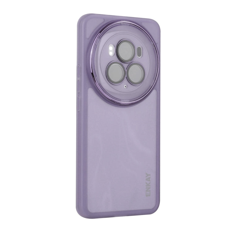 For Honor Magic6 Pro ENKAY Hat-Prince Translucent Matte TPU Phone Case with Lens Film(Purple) - Honor Cases by ENKAY | Online Shopping South Africa | PMC Jewellery | Buy Now Pay Later Mobicred