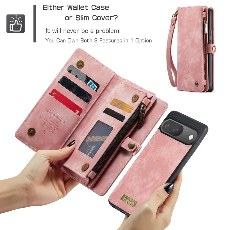 For Google Pixel 9 / 9 Pro CaseMe 008 Detachable Multifunctional Leather Phone Case(Pink) - Google Cases by CaseMe | Online Shopping South Africa | PMC Jewellery | Buy Now Pay Later Mobicred