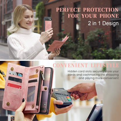 For Google Pixel 9 / 9 Pro CaseMe 008 Detachable Multifunctional Leather Phone Case(Pink) - Google Cases by CaseMe | Online Shopping South Africa | PMC Jewellery | Buy Now Pay Later Mobicred