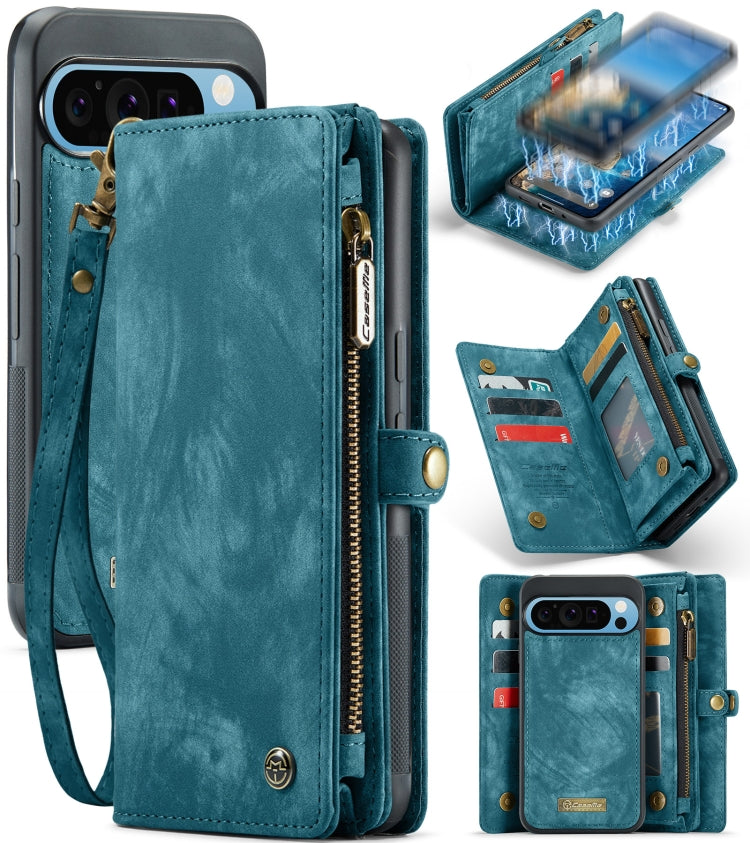 For Google Pixel 9 Pro XL CaseMe 008 Detachable Multifunctional Leather Phone Case(Blue) - Google Cases by CaseMe | Online Shopping South Africa | PMC Jewellery | Buy Now Pay Later Mobicred