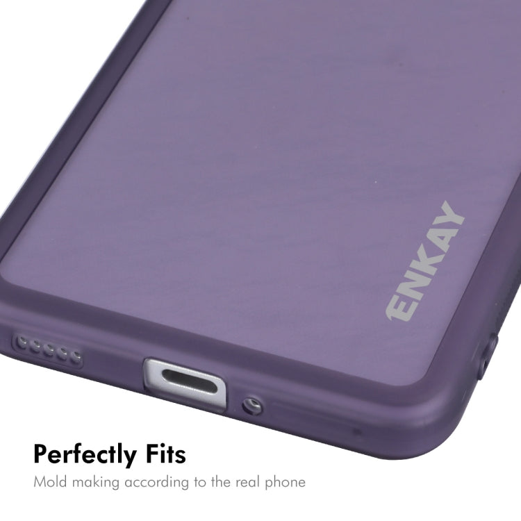 For Redmi K70 / K70 Pro ENKAY Hat-Prince Translucent Matte TPU Phone Case with Lens Film(Purple) - K70 Pro Cases by ENKAY | Online Shopping South Africa | PMC Jewellery | Buy Now Pay Later Mobicred