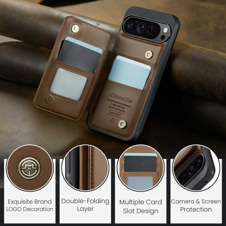 For Google Pixel 9 Pro XL CaseMe C22 Card Slots Holder RFID Anti-theft Phone Case(Brown) - Google Cases by CaseMe | Online Shopping South Africa | PMC Jewellery | Buy Now Pay Later Mobicred