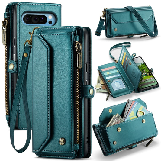 For Google Pixel 9 Pro XL CaseMe C36 Card Slots Zipper Wallet RFID Anti-theft Leather Phone Case(Green) - Google Cases by CaseMe | Online Shopping South Africa | PMC Jewellery | Buy Now Pay Later Mobicred