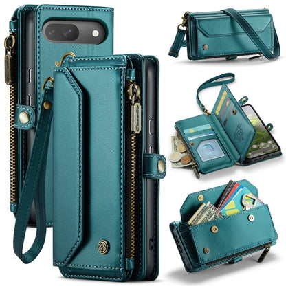 For Google Pixel 9 / 9 Pro CaseMe C36 Card Slots Zipper Wallet RFID Anti-theft Leather Phone Case(Green) - Google Cases by CaseMe | Online Shopping South Africa | PMC Jewellery | Buy Now Pay Later Mobicred