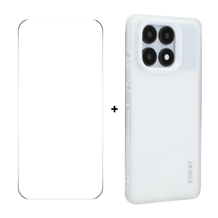 For Redmi K70 / K70 Pro ENKAY Hat-Prince Translucent Matte TPU Soft Phone Case + 9H Big Arc Edge Film(White) - K70 Pro Cases by ENKAY | Online Shopping South Africa | PMC Jewellery | Buy Now Pay Later Mobicred