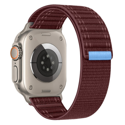 For Apple Watch Ultra 49mm Sea Wave Nylon Hook and Loop Fastener Watch Band(Wine Red) - Watch Bands by PMC Jewellery | Online Shopping South Africa | PMC Jewellery | Buy Now Pay Later Mobicred