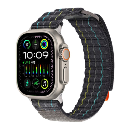 For Apple Watch Ultra 49mm Two Sections Nylon Hook and Loop Fastener Watch Band(Charcoal Gray) - Watch Bands by PMC Jewellery | Online Shopping South Africa | PMC Jewellery | Buy Now Pay Later Mobicred