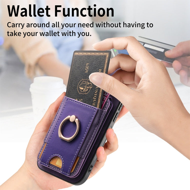 For iPhone 16 Retro Splitable Magnetic Stand Card Bag Leather Phone Case(Purple) - iPhone 16 Cases by PMC Jewellery | Online Shopping South Africa | PMC Jewellery | Buy Now Pay Later Mobicred