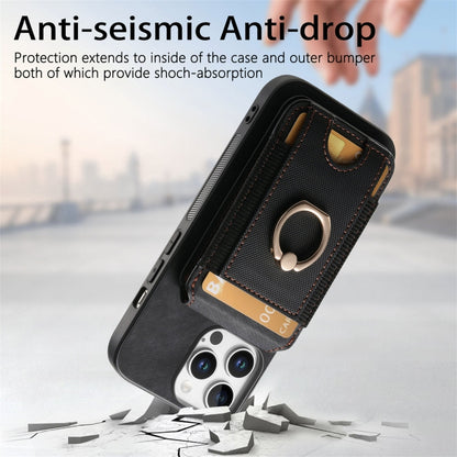 For iPhone 16 Pro Retro Splitable Magnetic Stand Card Bag Leather Phone Case(Black) - iPhone 16 Pro Cases by PMC Jewellery | Online Shopping South Africa | PMC Jewellery | Buy Now Pay Later Mobicred