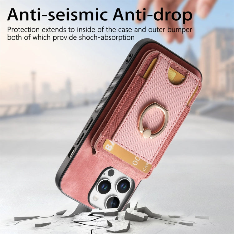 For iPhone 16 Pro Max Retro Splitable Magnetic Stand Card Bag Leather Phone Case(Pink) - iPhone 16 Pro Max Cases by PMC Jewellery | Online Shopping South Africa | PMC Jewellery | Buy Now Pay Later Mobicred