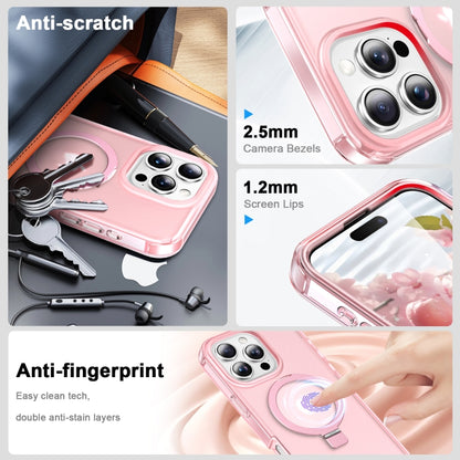 For iPhone 16 Pro Max Frosted Skin Feel MagSafe Holder 360 Full Body Phone Case(Pink) - iPhone 16 Pro Max Cases by PMC Jewellery | Online Shopping South Africa | PMC Jewellery | Buy Now Pay Later Mobicred