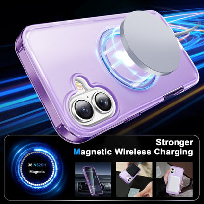 For iPhone 16 Plus Frosted Skin Feel MagSafe Holder 360 Full Body Phone Case(Purple) - iPhone 16 Plus Cases by PMC Jewellery | Online Shopping South Africa | PMC Jewellery | Buy Now Pay Later Mobicred