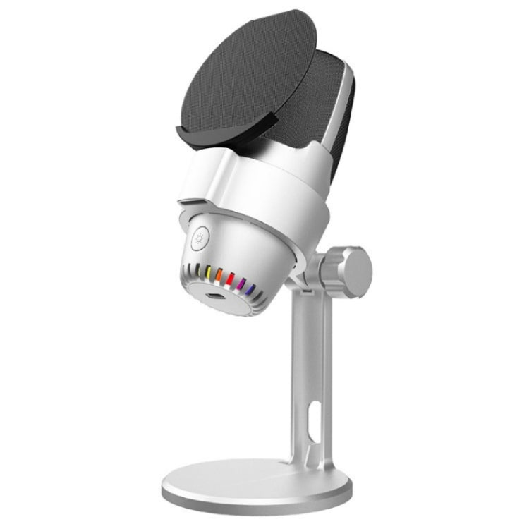 ME9 USB Microphone ENC Noise Reduction Desktop Microphone With RGB Light(White) - Microphone by PMC Jewellery | Online Shopping South Africa | PMC Jewellery | Buy Now Pay Later Mobicred