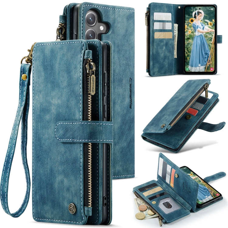 For Samsung Galaxy S24 FE 5G CaseMe C30 Card Slots Zipper Wallet Leather Phone Case(Blue) - Galaxy S24 FE 5G Cases by CaseMe | Online Shopping South Africa | PMC Jewellery | Buy Now Pay Later Mobicred