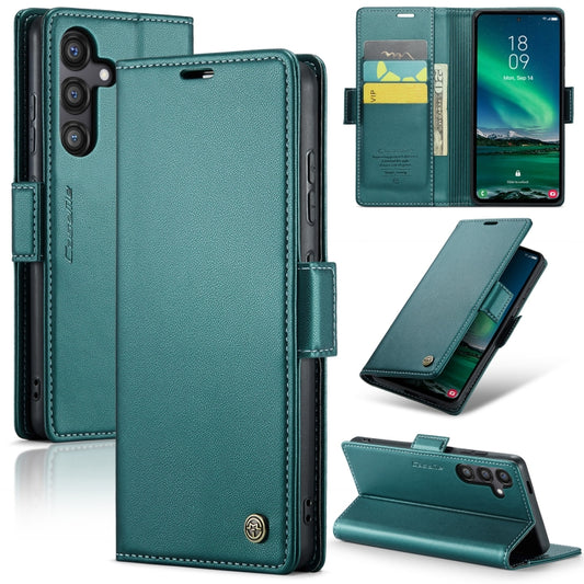 For Samsung Galaxy S24 FE 5G CaseMe 023 Butterfly Buckle Litchi Texture RFID Anti-theft Leather Phone Case(Green) - Galaxy S24 FE 5G Cases by CaseMe | Online Shopping South Africa | PMC Jewellery | Buy Now Pay Later Mobicred