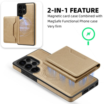 For Samsung Galaxy S25 5G Shield Multi-functional MagSafe Card Bag Phone Case(Desert Gold) - Galaxy S25 5G Cases by PMC Jewellery | Online Shopping South Africa | PMC Jewellery | Buy Now Pay Later Mobicred