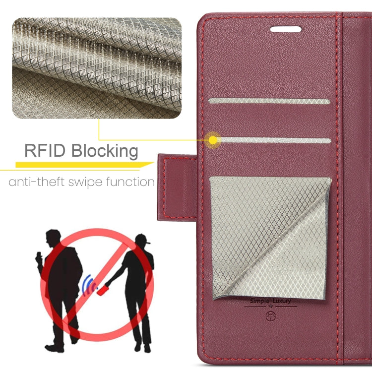 For OPPO Reno12 5G Global CaseMe 023 Butterfly Buckle Litchi Texture RFID Anti-theft Leather Phone Case(Red) - Reno12 Cases by CaseMe | Online Shopping South Africa | PMC Jewellery | Buy Now Pay Later Mobicred