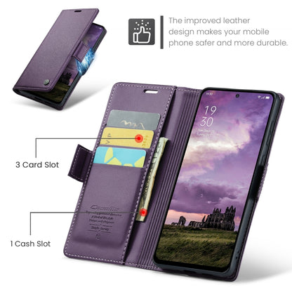 For OPPO Reno12 5G Global CaseMe 023 Butterfly Buckle Litchi Texture RFID Anti-theft Leather Phone Case(Purple) - Reno12 Cases by CaseMe | Online Shopping South Africa | PMC Jewellery | Buy Now Pay Later Mobicred