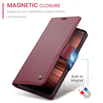 For OPPO Reno12 F /12 FS 5G CaseMe 023 Butterfly Buckle Litchi Texture RFID Anti-theft Leather Phone Case(Red) - Reno12 F Cases by CaseMe | Online Shopping South Africa | PMC Jewellery | Buy Now Pay Later Mobicred