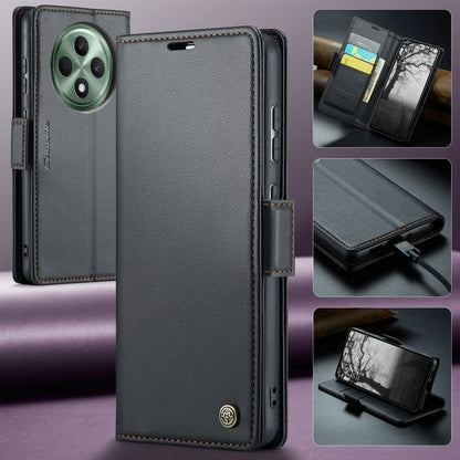 For OPPO Reno12 F /12 FS 5G CaseMe 023 Butterfly Buckle Litchi Texture RFID Anti-theft Leather Phone Case(Black) - Reno12 F Cases by CaseMe | Online Shopping South Africa | PMC Jewellery | Buy Now Pay Later Mobicred