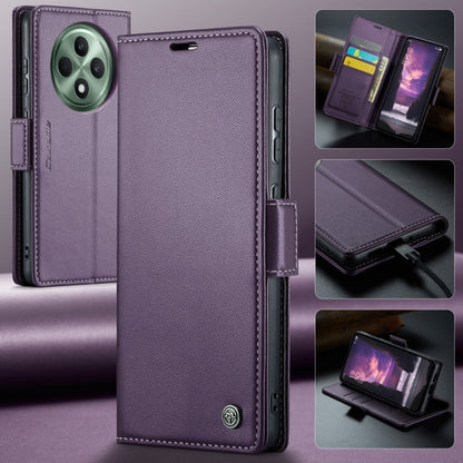 For OPPO Reno12 F /12 FS 5G CaseMe 023 Butterfly Buckle Litchi Texture RFID Anti-theft Leather Phone Case(Purple) - Reno12 F Cases by CaseMe | Online Shopping South Africa | PMC Jewellery | Buy Now Pay Later Mobicred