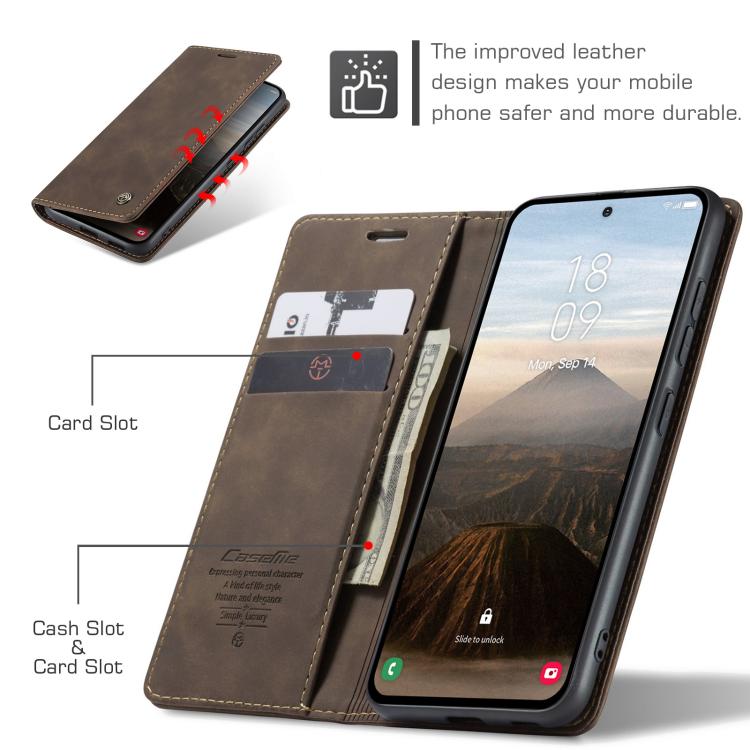 For Samsung Galaxy S25+ 5G CaseMe 013 Multifunctional Horizontal Flip Leather Phone Case(Coffee) - Galaxy S25+ 5G Cases by CaseMe | Online Shopping South Africa | PMC Jewellery | Buy Now Pay Later Mobicred