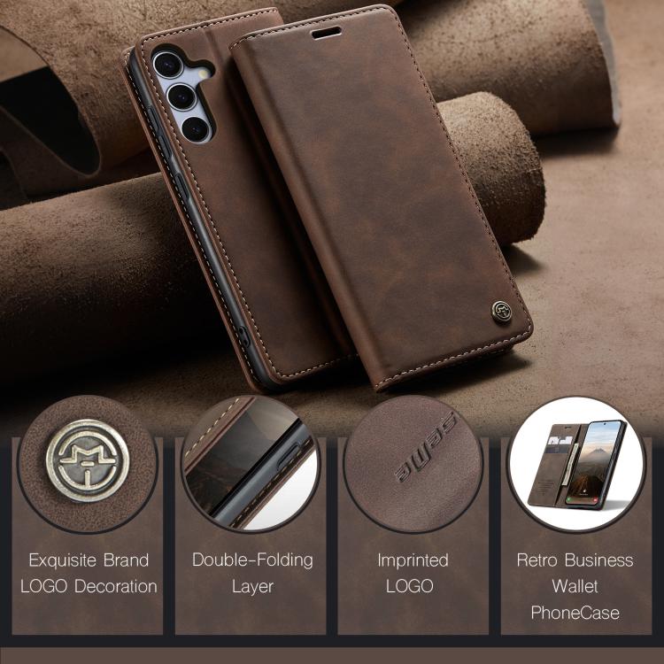 For Samsung Galaxy S25+ 5G CaseMe 013 Multifunctional Horizontal Flip Leather Phone Case(Coffee) - Galaxy S25+ 5G Cases by CaseMe | Online Shopping South Africa | PMC Jewellery | Buy Now Pay Later Mobicred