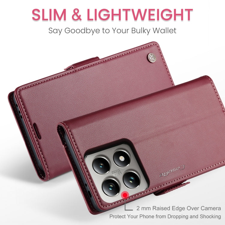 For Xiaomi 14T CaseMe 023 Butterfly Buckle Litchi Texture RFID Anti-theft Leather Phone Case(Red) - 14T Cases by CaseMe | Online Shopping South Africa | PMC Jewellery | Buy Now Pay Later Mobicred