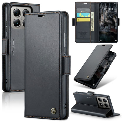 For Xiaomi 14T CaseMe 023 Butterfly Buckle Litchi Texture RFID Anti-theft Leather Phone Case(Black) - 14T Cases by CaseMe | Online Shopping South Africa | PMC Jewellery | Buy Now Pay Later Mobicred