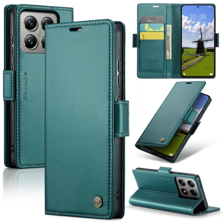 For Xiaomi 14T Pro CaseMe 023 Butterfly Buckle Litchi Texture RFID Anti-theft Leather Phone Case(Green) - 14T Pro Cases by CaseMe | Online Shopping South Africa | PMC Jewellery | Buy Now Pay Later Mobicred