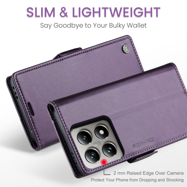 For Xiaomi 14T Pro CaseMe 023 Butterfly Buckle Litchi Texture RFID Anti-theft Leather Phone Case(Purple) - 14T Pro Cases by CaseMe | Online Shopping South Africa | PMC Jewellery | Buy Now Pay Later Mobicred