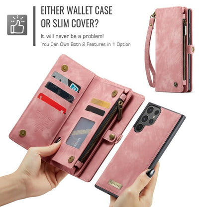 For Samsung Galaxy S25 Ultra 5G CaseMe 008 Detachable Multifunctional Leather Phone Case(Pink) - Galaxy S25 Ultra 5G Cases by CaseMe | Online Shopping South Africa | PMC Jewellery | Buy Now Pay Later Mobicred